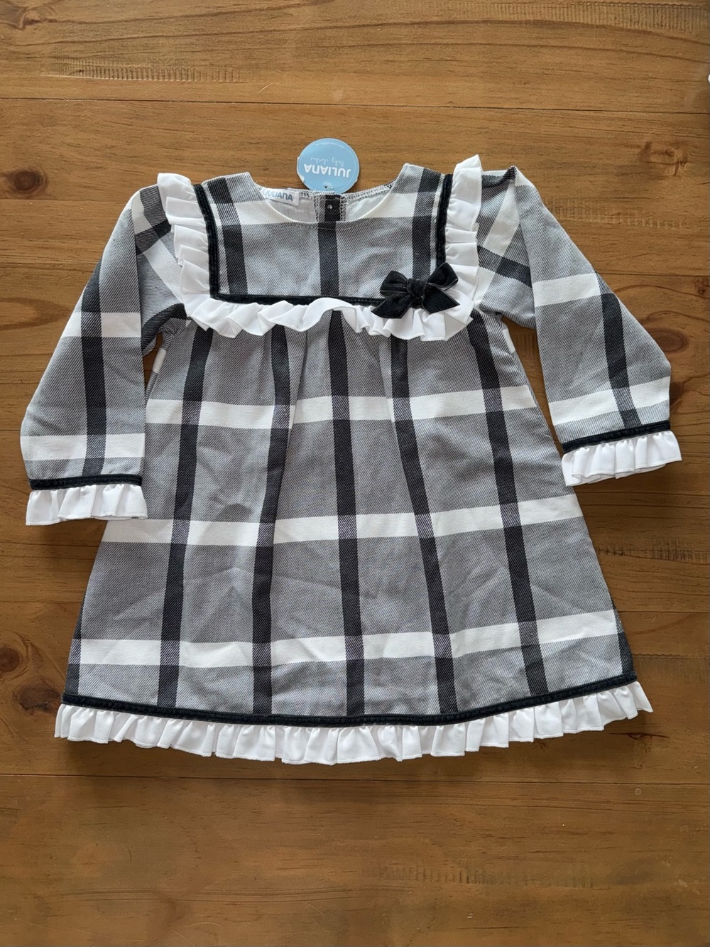 Juliana Baby Vintage Style Girls Grey Tartan Dress Size 4T
(48 Months)